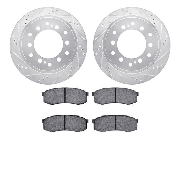 7502-76176, Rotors-Drilled and Slotted-Silver with 5000 Advanced Brake Pads, Zinc Coated, Dynamic Friction Co, Mfr#: 7502-76176